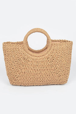 Ocean Breeze  Straw Bag - Khaki