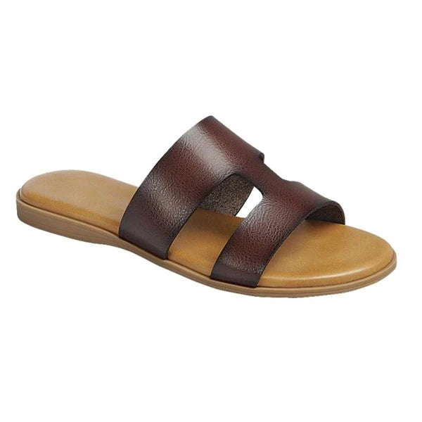 Let's Get Together Brown Flat Sandals