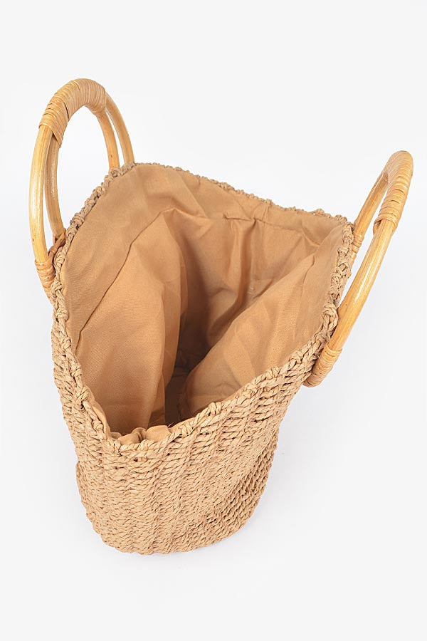 En La Playa Straw Tote Bag - Khaki